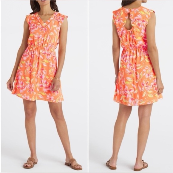 41 Hawthorn Dresses & Skirts - 41 Hawthorn Vibrant Floral Mini Dress in Orange and Pink